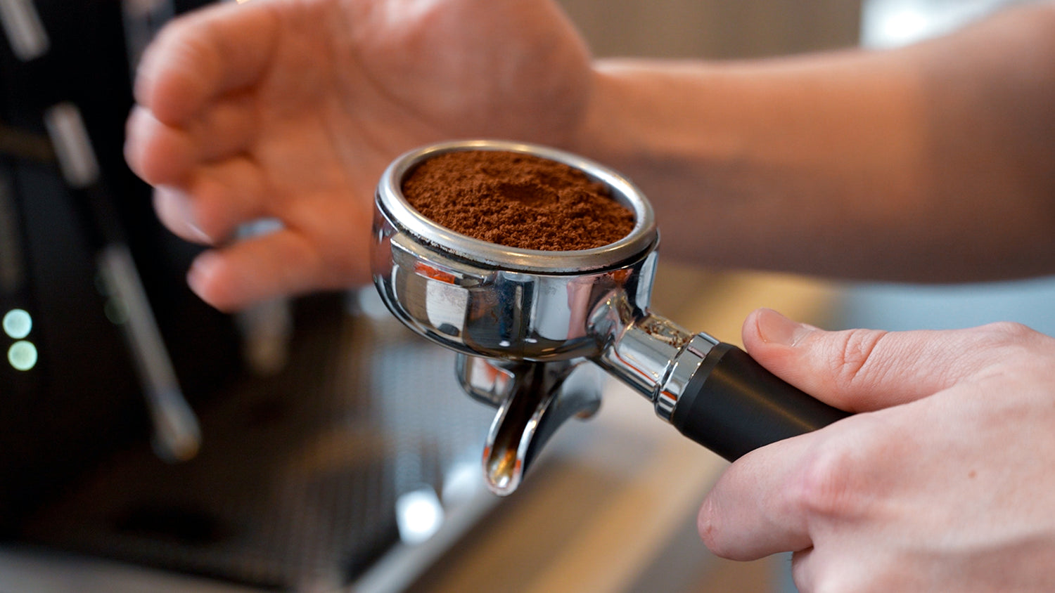 Espresso machine coffee grounds